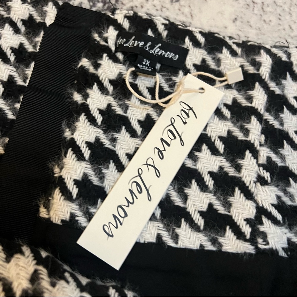 For Love And Lemons Bonnie Houndstooth Mini Skirt 1X - Picture 4 of 8